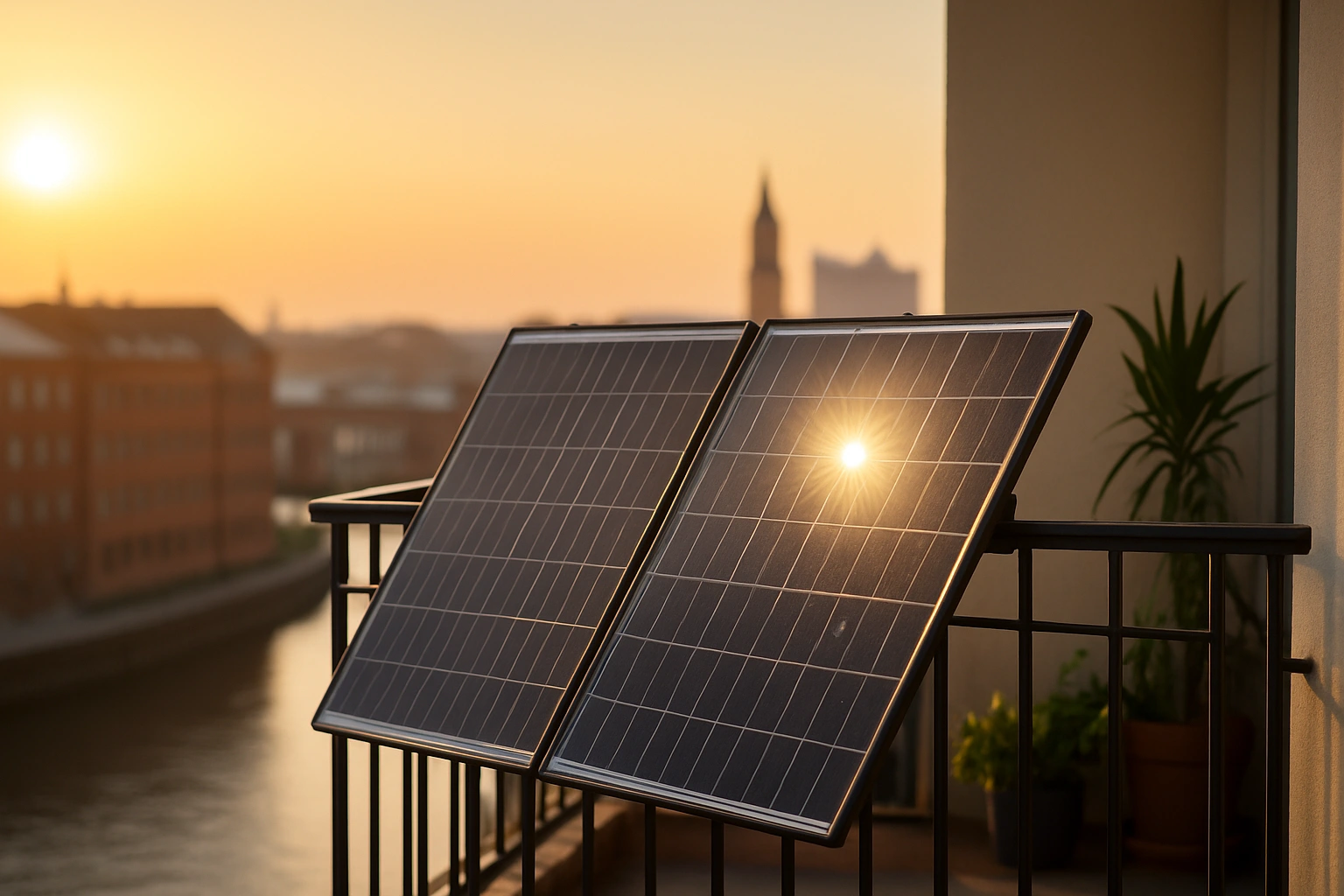Balkonkraftwerk auf Hamburger Balkon